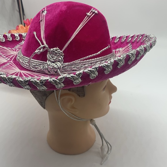 Salazar Yepez Pink Silver Sombrero Hat Made in Mexico HT6832 - Picture 7 of 14
